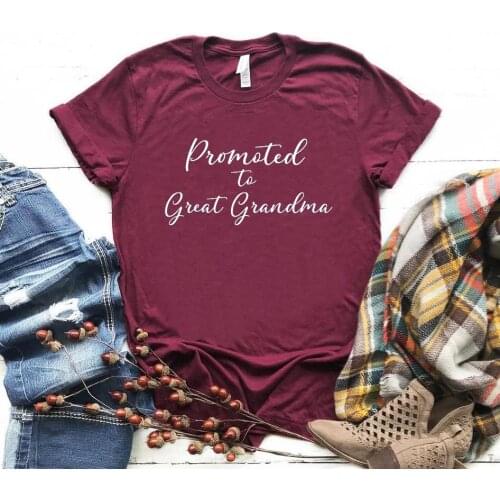 Promoted To Great Grandma Print Women tshirt Cotton Casual Funny t shirt For Lady Girl Top Tee Hipster Drop Ship NA-190
