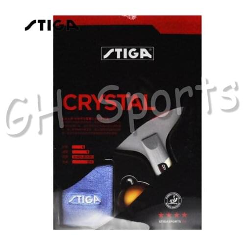 Stiga 4 Star Crystal (Ship in Original Box) Table Tennis Racket (4-Star Level, Gift Set) with Rubber + Wristband + Ball Set