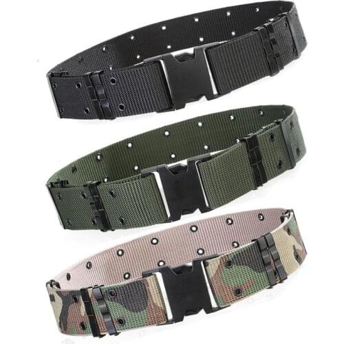 New Tactical Belts Military Nylon Automatic Buckle Adjustable Belt Army Outdoor Duty Hunting Training Belt Waist Support 125CM