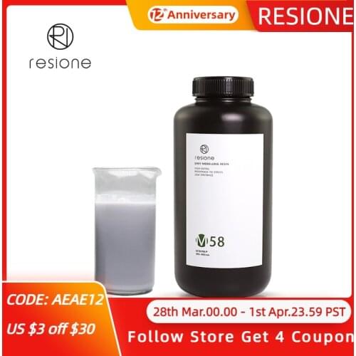 RESIONE Tough ABS-Like Grey model UV 405nm Resin 3D Printer Resin for anycubic photon sparkmaker nova3d resin DLP 3d Printer