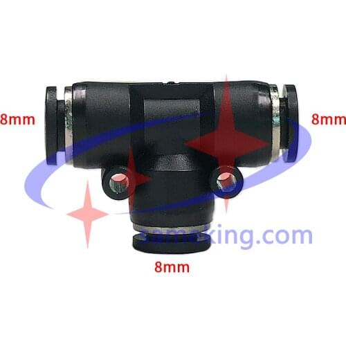 T type 5pcs 8mm Pneumatic Quick air Push In Connector Quick Connection Fitting for 3 machines connection with tube