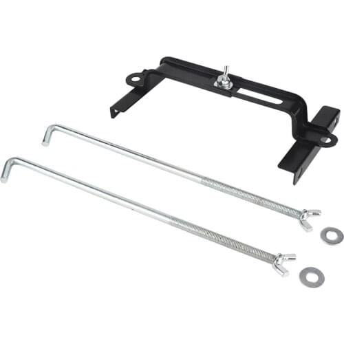 Universal Car Battery Tray Adjustable Holder Down Clamp Bracket Kit Cycle Universal Recessed Slots Metal Automotive/Marine Hold