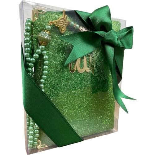 ZemzemHac Boxed Silvery Yasin Pearl Rosary Green, Blue, Purple, Burgundy, White, Black, Brown Set