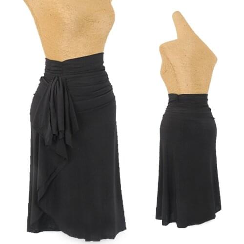 Latin Dance Skirt Ladies Cha Cha Rumba Samba Tango Salsa Dancing Practice Clothes High Waist Folds Sexy Slit Skirts DNV13560