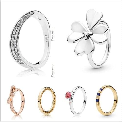 Authentic 925 Sterling Silver Red Heart-shaped Crystal You & Me Ring For Women Wedding Party Gift Europe Fashion Jewelry