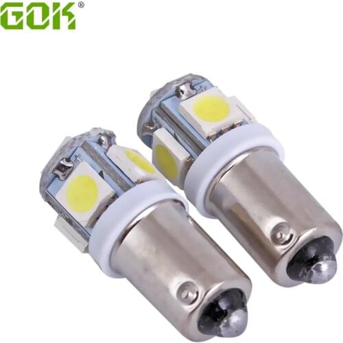 10pcs BA9S T4W H16W SMD LED 5smd 5led Car Indicator Light Interior Bulbs Wedge Lamp BA9S 5SMD 5050 3chips 12V White Color
