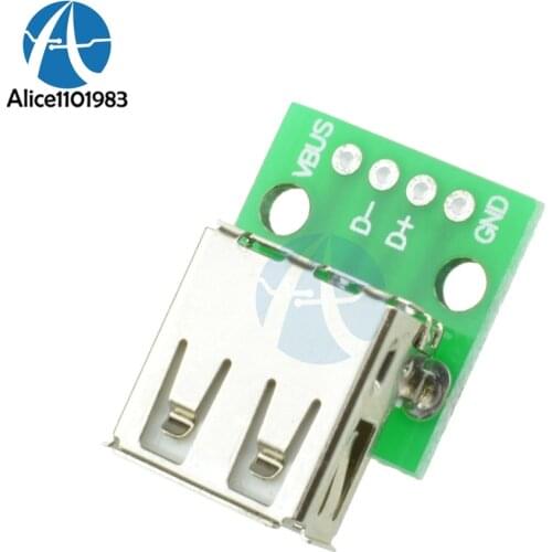 10pcs Type A Female USB To DIP 2.54MM PCB Board Adapter Converter For Arduino Connector Diy Kit Electronic PCB Board Module