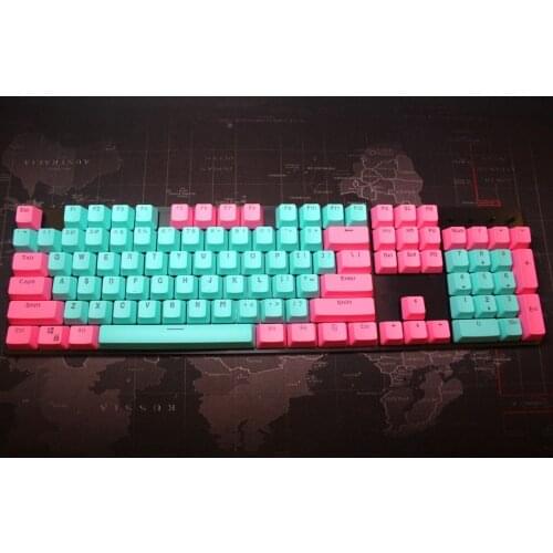 104 Keys Miami PBT Backlit Keycap Key caps ANSI Layout OEM Profile for Cherry MX Mechanical Keyboard