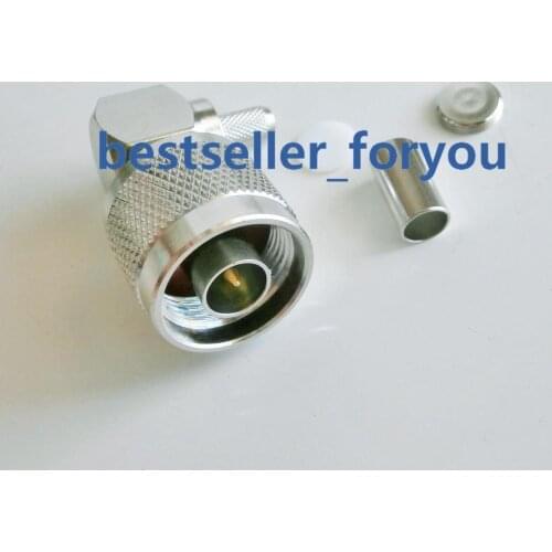 1X N Male Plug Right Angle Crimp RF Adapter Connector For RG58 RG142 LMR195 Cable