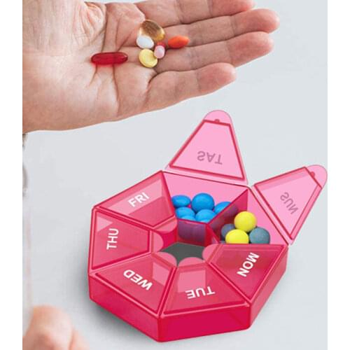2Pcs/set Pill Case Plastic 7 Days Tablet Candy Box Portable Storage Tablet Holder Travel Organizer Pill Dispenser Container