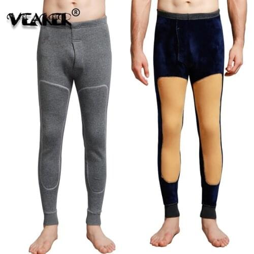 2018 Mens Warm Long Johns Thermal Underwear Gray Tights Winter Velvet Fleece Leggings slim fit long johns Plus Size 4XL