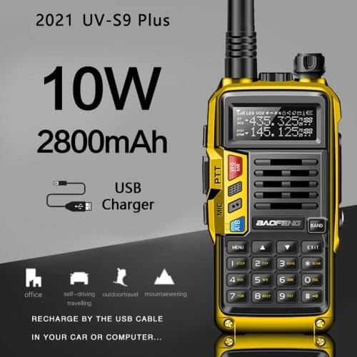 BaoFeng UV-S9 Plus 10-Watt Dual Band Two-Way Radio Walkie Talkie Includes Full Kit with Large Battery