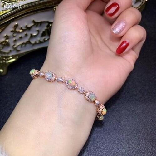 Free shipping Natural and real OPal Bracelets 925 sterling silver Fine jewelry gems Fashion Bracelets