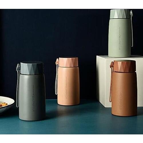 Kawaii Bottle Stainless Steel Thermos Flask Coffee Cup Portable Water Cup Creative tumbler mug Tea Cup With rope Fashion Gift