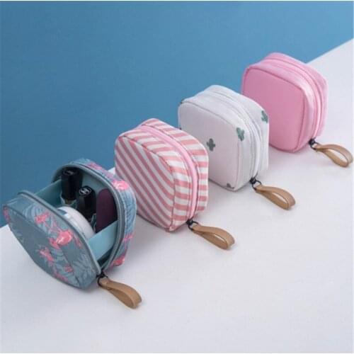 Travel Mini Lipsticks Storage Bag Flamingo Cosmetic Bags Beauty Makeup Bag Stripe Make Up Toiletry Organizer Cactus Portable bag