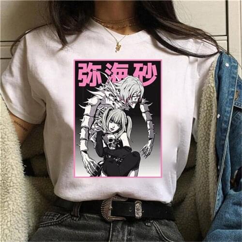 Japan Anime Manga TShirts Death Note Misa t-shirts Women Short Sleeved Tshirts Cotton Harajuku T-shirt Female Vintage T-shirts