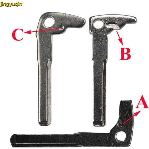 Jingyuqin Remote Smart Key Blank Fob Replacement for Mercedes Benz Smart Chrome Uncut Blade lade Insert