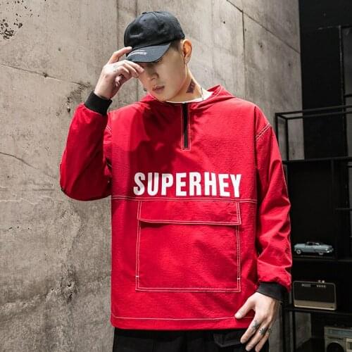 Hooded Jackets Harajuku Loose Hoodie Pullover Jacket Vogue Tracksuit Coat Men Hip Hop Streetwear Jacket Men