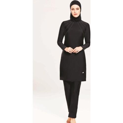 Lycra Full Off Hijab Swimwear 4100 Black Turkish' Muslim Swimsuit Burkinis Modest Clothing Islamic Long Sleeves Hijab Full Co