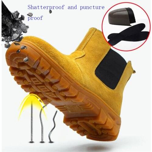 Men Steel Toe Cap Safety Shoes Men Boots Anti-slip Steel Puncture Proof Construction Boots Men Work Shoes Indestructible Shoes