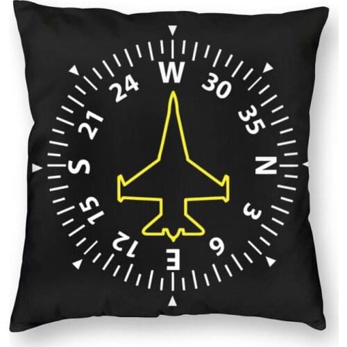 Jet Fighter Pilot Cushion Cover 40x40cm Home Decor 3D Print Aviation Airplane Aviator Throw Pillow for Sofa Two Side