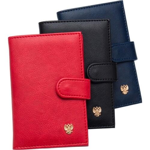 1Pc PU leather Russian Passport Cover Men Travel Credit Card Holder Covers Russian Driver License Cover Wallet Document Case