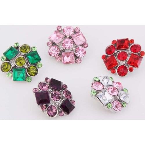 Wholesale 032 3D 18mm 20mm rhinestone metal snap button for Bracelet Necklace Jewelry For Women Fashion accessorie