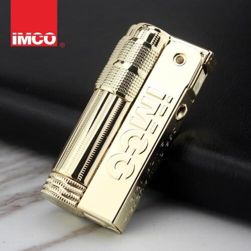 Genuine IMCO Austrian Stainless Steel Golden Oil Lighter Vintage Men Cigarette Lighter