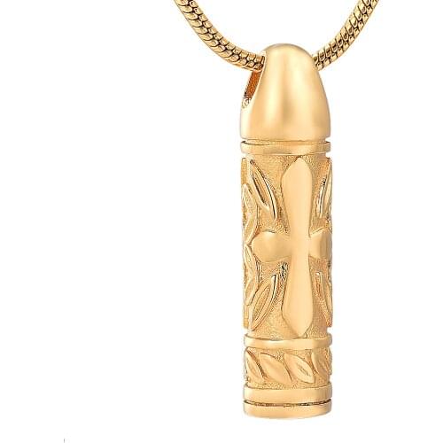 Cross Bullet Pendant Necklace Cremation Jewelry for Ashes High Capacity Memorial Urns Keepsake for Pets/Human