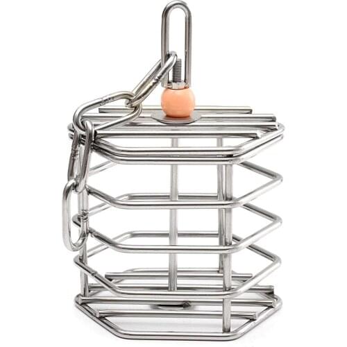 Pet Bird Parrot Squirrel Bold Stainless Steel Food Hanging Cage Foraging Toys Macaw Cockatoo Hunt Feeder Entertainment Toys