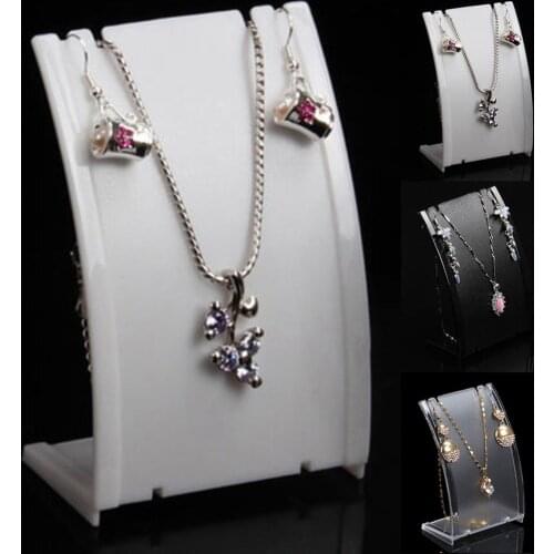 Pendant Necklace Chain Earring Bust Neck Shape Plastic Display Stand Showcase Jewelry Holder Pendants Necklace Stand Jewelry Box