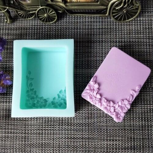 PRZY Square flower soap silicone soap mold handmade DIY mold for soap making aroma mould soap making moulds resin clay molds