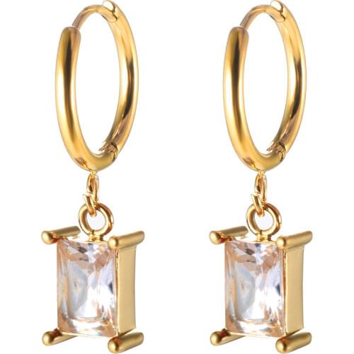 Geometric Drop Earrings For Women Stainless Steel Luxury Dangle Earrings For Party Wedding Jewelry