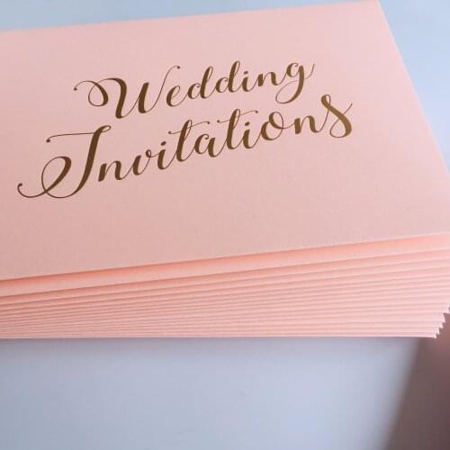 Pink Wedding Invitations Envelope with Gold Foil Printing Luxury Envelopes - Set of 50pcs