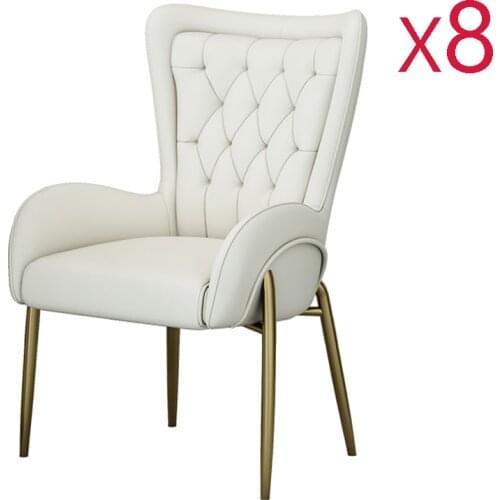 Genuine cow leather stainless steel Dining chair dining room Nordic modern sillas de comedor gold Princess chair entry lux cade