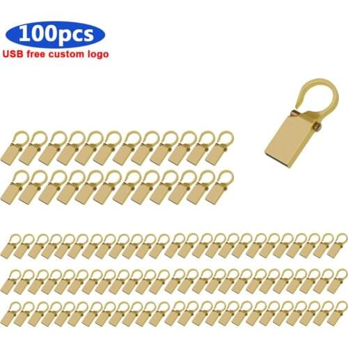 100pcs/ Custom LOGO key usb flash drive 4GB 8GB 16GB 32GB 64GB metal pen drive 128GB memory stick waterproof pendrive u stick