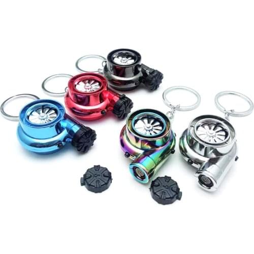 USB Charging Turbine Cigarette Lighter Keychain Car Keychain Pendant Car Modified Metal Creative Lighter Gift Novelty Toys Mini