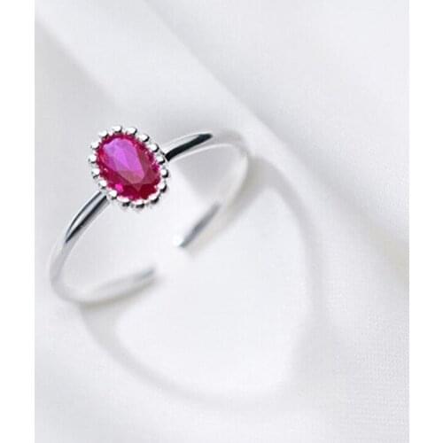 925 Inlaid Zircon Fashion Trend Temperament Personality Geometric Oval Index Finger Adjustable Ring For Women Jewelry Wholesale