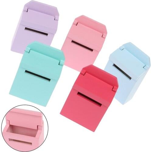1:12 Colorful Wooden Mailbox Miniature DIY Doll Furniture Mini Wood Letterbox Mailbox Doll House Miniatures Accessory Dollhouse