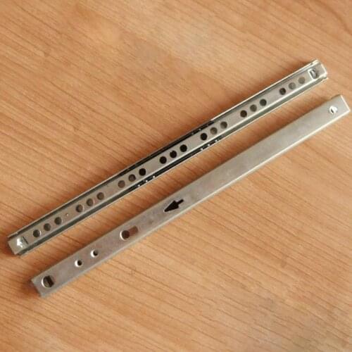 1Pair Drawer Steel Ball Rail Slide Drawer Slide Ball Guide Two Sections 17mm Wide Steel Fold Furniture Hardware Fittings #03
