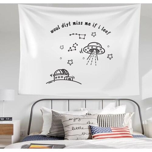 1PC Hanging Cloth Cartoon Cute Cat Space Background Cloth Wall Decor Bedroom Decorative Tapestry Wall Hanging Bedside Background