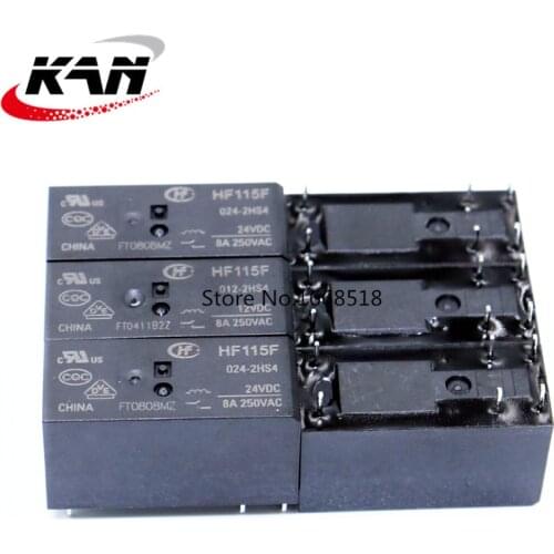 10PCS/lot Relay HF115F JQX-115F-005-2HS4 JQX-115F-012-2HS4 JQX-115F-024-2HS4 6PIN 8A