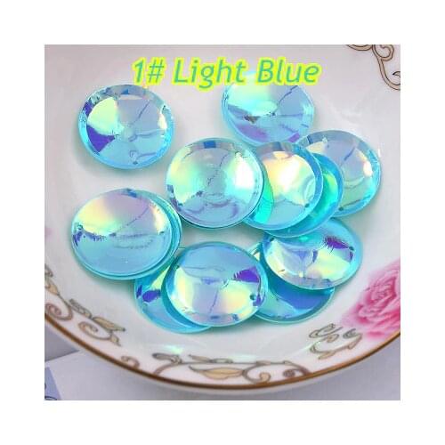 200pcs/lot Large Round Sequins 20mm Cup PVC Round With 2 Side Holes Sequins Decoration 1# Light Blue Confetti