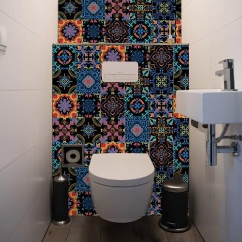 24pcs Backsplash Tile Stickers Peel Stick Wall Sticky Waterproof Removable Tile Decals for Bathroom Kitchen