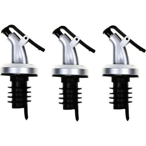 3Pcs Oil Bottle Stopper Lock Plug Seal Leak-proof Food Grade Rubber Nozzle Sprayer Liquor Dispenser Wine Pourer Kitchen Bar Tool