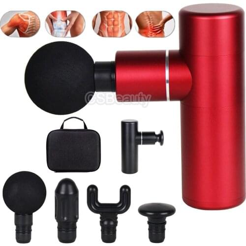 4 Head Mini Massage Gun USB Rechargeable Deep Muscle Exercising Electric Massager High Pain Relief Fascia Gun Portable Device