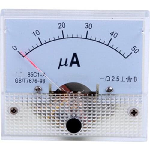 DC 85C1-UA Analog Current Meter Panel 50UA 100UA 200UA 500UA