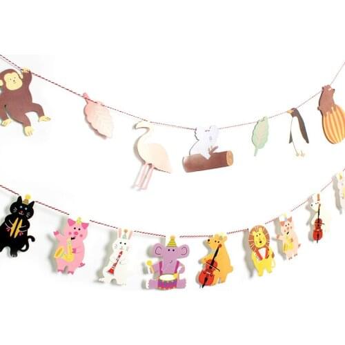 Animal concert Pull flag pig balloons Koala Hawaiian animals banner accessories globos giraffe zoo party decorations Balloon