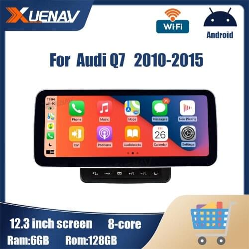 Android 12.3 inch GPS Navigation CarPlay 128G for Audi Q7 2010-2015 car multimedia player Stereo Head Unit DVD player