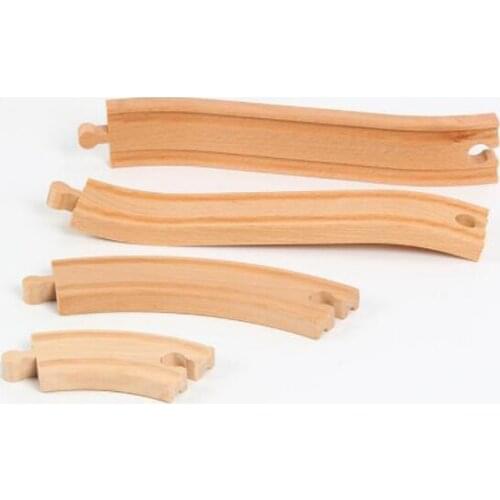 Free ship fun classical children kids natural toy wooden train rail track section connector play game toys parts fit universal